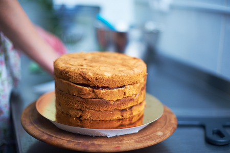 cake cooking processの写真素材