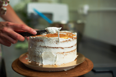 cake cooking processの写真素材