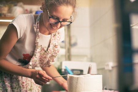 cake cooking processの写真素材