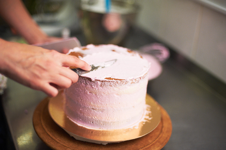 cake cooking processの写真素材