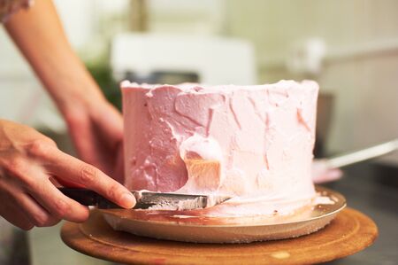 cake cooking processの写真素材