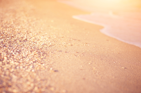 Soft wave of sea at sunsetの写真素材