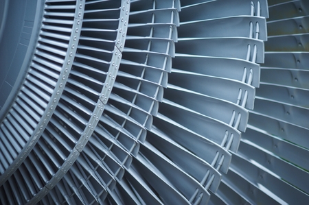 Turbine blades jet engine aircraftの写真素材