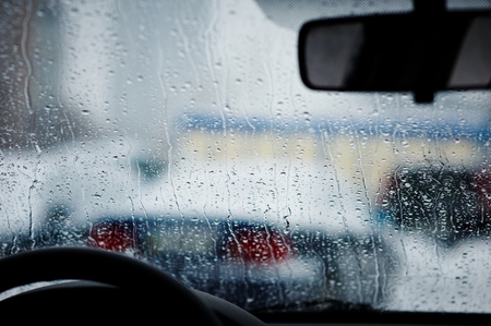 Drops on a car glass