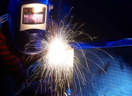 Welder working at the factoryの写真素材
