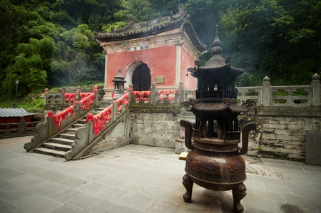Beautiful architecture in Ancient Wudang temple, WudangShanの写真素材