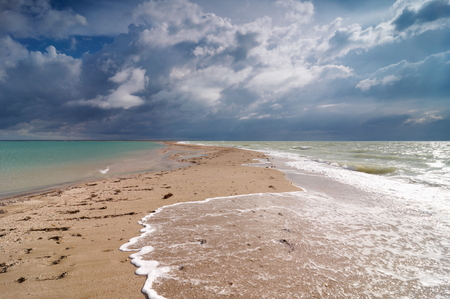 Image of the beach and dramatic sky.の写真素材
