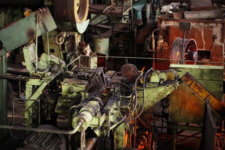 Industrial zone, Steel pipelines, ladders and machines.の写真素材