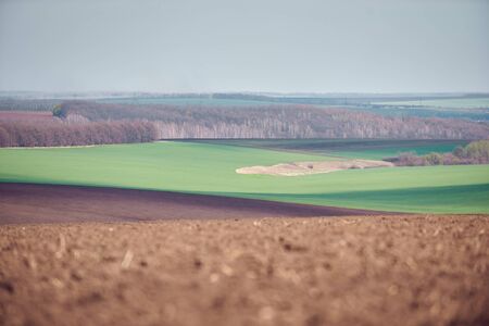 Freshly Plowed Field In Spring Ready For Cultivation.の写真素材