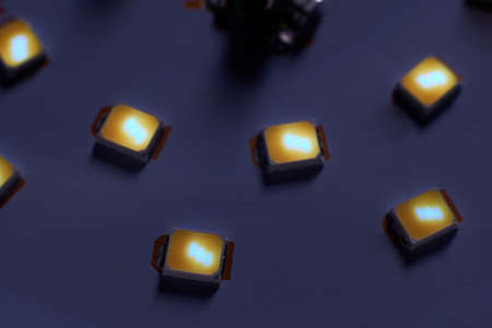 Lighting LED panel selective focus close up.