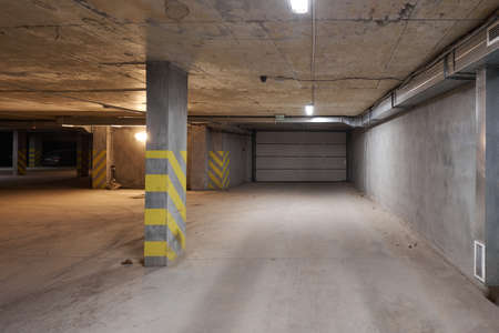 Modern automatic car garage door, nobody