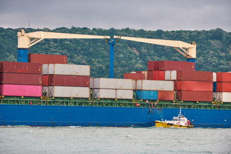 cargo container ship in the sea