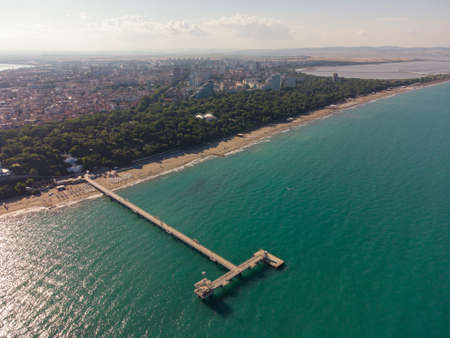 Aerial view of the pier of Burgas in Bulgaria