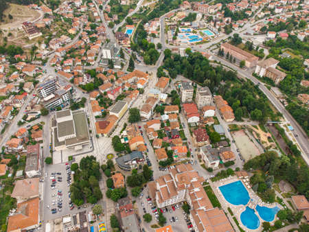 Devin, Bulgaria. Aerial view to the small city in the mountains.の写真素材
