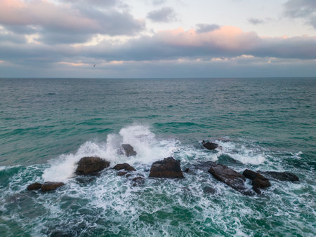 the beautiful wild beach in Bulgariaの写真素材