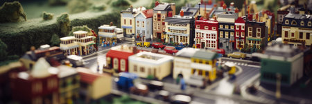 Lego city, tilt shift. Generative AIの素材