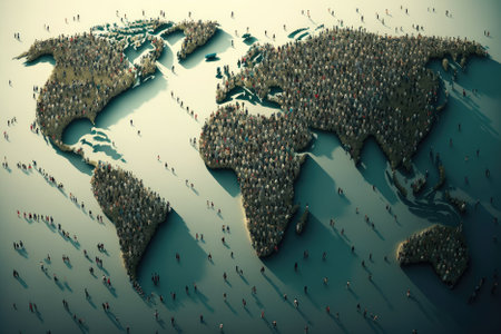 bleak reality of Earths overpopulation with crowded cities, polluted skies, and lack of resources. A warning of the urgent need for sustainable living. Generative AIの素材