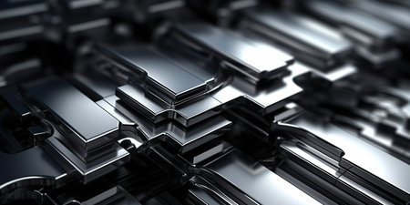 abstract metal background, where metallic shapes and textures create a visually stunning composition. Generative AIの素材