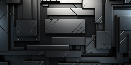 abstract metal background, where metallic shapes and textures create a visually stunning composition. Generative AIの素材