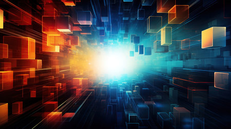 abstract technology bright colorful background.の素材