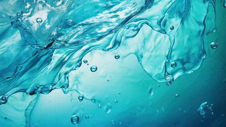 Abstract blue water splashes on a white background, creating a mesmerizing display of fluid motion and dynamic patterns.の素材