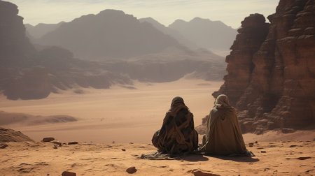 Bedouins are nomadic peoples who live in the deserts of North Africa and the Middle East.の素材