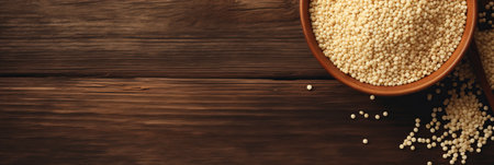 A vibrant backdrop showing the rich hues of ripe quinoa seeds.の素材