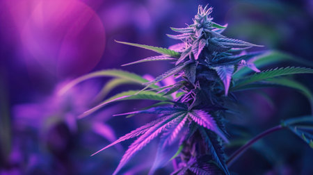 close-up shot of many marijuana leaves overlapping each other, creating a vibrant and lush green backgroundの素材