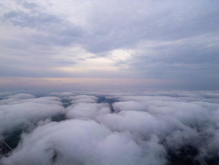 Aerial View of Clouds From Airplane