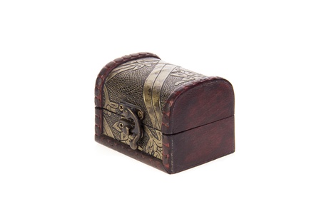 antique treasure chest isolated on white background