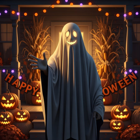 ghost is welcoming for Halloweenの素材