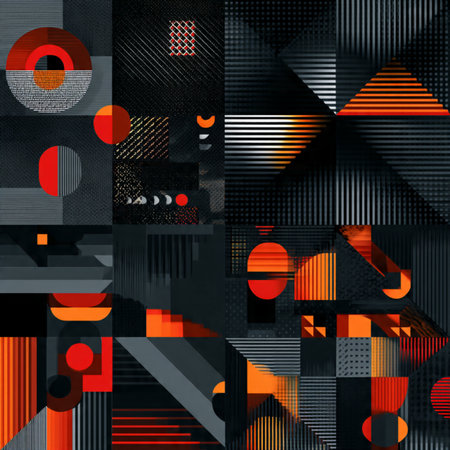 Abstract geometric background with circles, squares and rectangles. Vector illustration.のイラスト素材