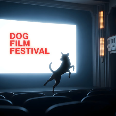 Dog film festival concept, 3d rendering. Computer digital drawing.の素材