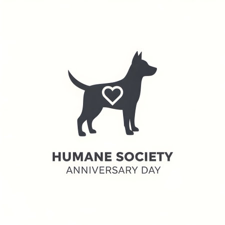 Minimalist Dog Silhouette with Heart for Humane Society Anniversary Dayの素材