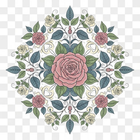 Mandala. Round Ornament Pattern. Vintage decorative elements. Hand drawn backgroundのイラスト素材