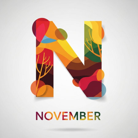 November Text Vector Iconのイラスト素材