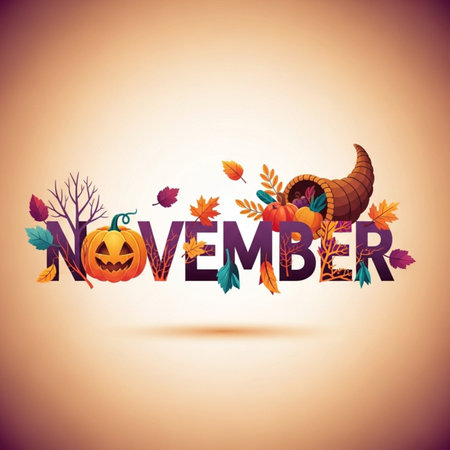 Halloween banner with pumpkins and autumn leaves. Vector illustration.のイラスト素材