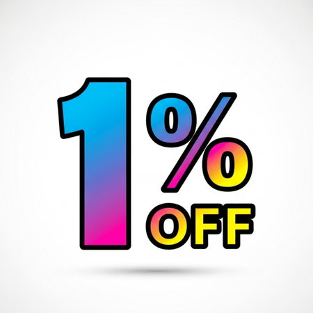 1 percent off sale icon. 1 percent discount. Vector illustration.のイラスト素材