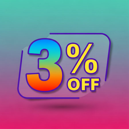 3% off sale sticker. Discount offer price label.  Vector illustration.のイラスト素材