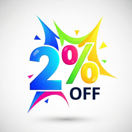 Discount Label up to 2% off Vector Template Design Illustrationのイラスト素材
