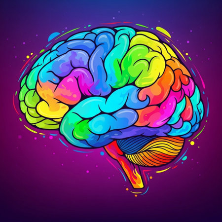 Colorful human brain on colorful background. Vector illustration for your designのイラスト素材