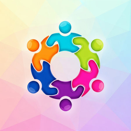 Inclusion Concept Vector Icon - Diverse Group of People in Circle, Unity, Acceptance and Equal