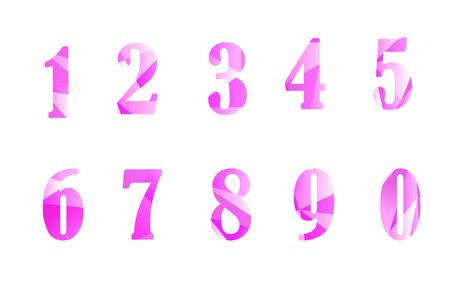 Colored diamonds numeralsのイラスト素材