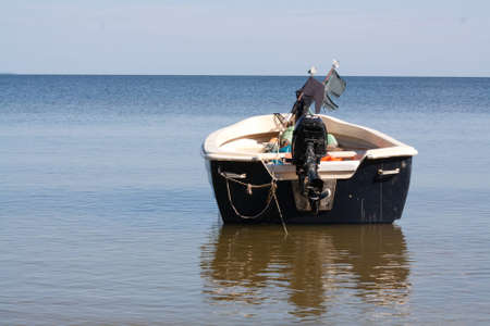 boat at the beach of Usedomの写真素材