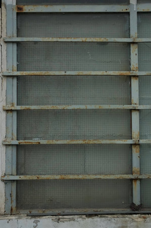 Industrial window grateの写真素材