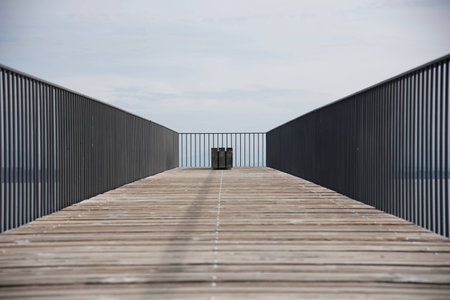 Dock by the lakeの写真素材