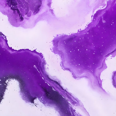 Luxury purple and gold stone marble texture. Alcohol ink technique abstract background. Modern paint with glitter. Template for banner, poster design. Fluid art paintingの素材