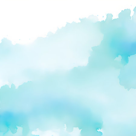 Abstract watercolor art hand paint on white background, Aquamarine color Watercolor background.の素材