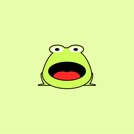 animal cartoon illustration. illustration of a frog with its mouth wide open