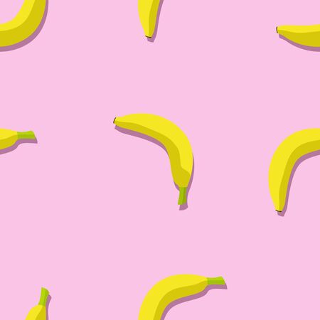 banana in pink background seamless pattern vector illustration